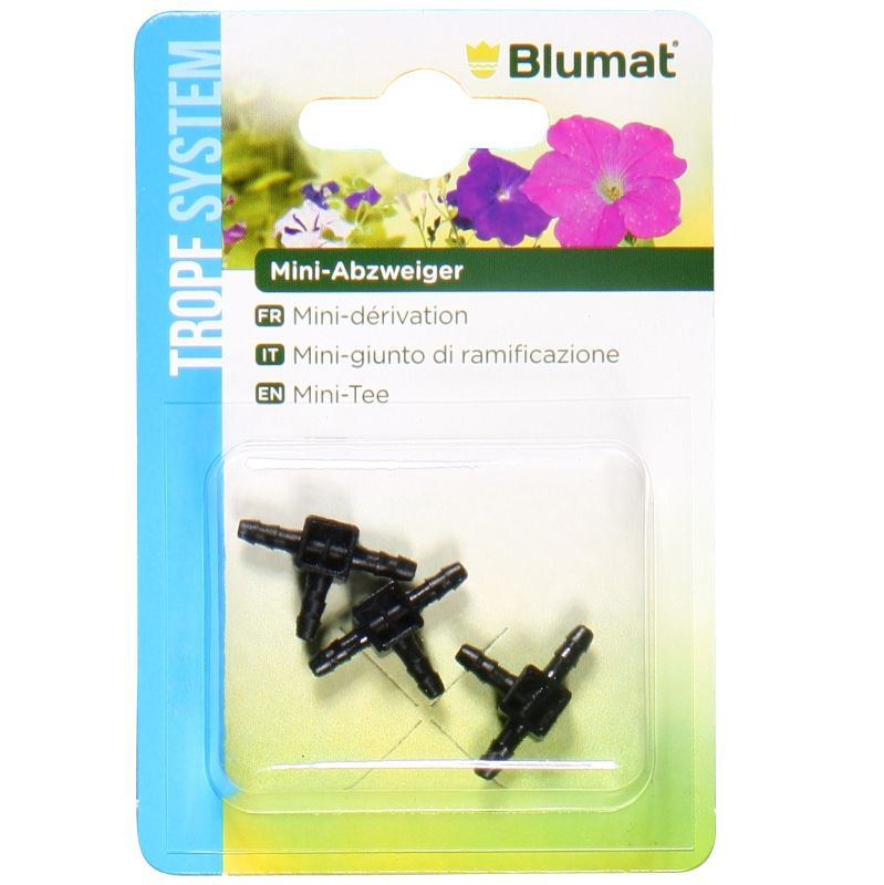 Blumat Drip System Mini T Junction x 3 for 3mm Tubing