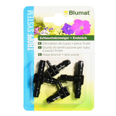 Blumat Drip System 8mm T-Piece x2 End Piece x2 (8-3mm)