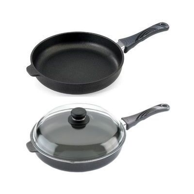 Frying Pan 24cm x 5cm high with detachable handle & oven-proof glass lid