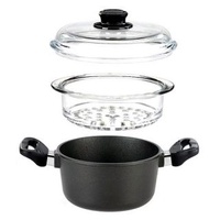 Steamer Set induction 4.5lt, 1 x 24cm glass insert 4lt, incl. oven-proof glass lid