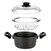 Steamer Set 24cm, 4.5 lt Saucepan + 1 x 24cm 4.0 lt Steamer Glass, incl. oven-proof glass lid 