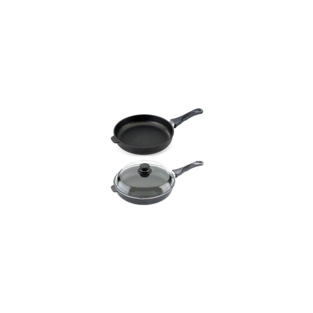 Frying Pan 24cm x 5cm high with detachable handle & oven-proof glass lid